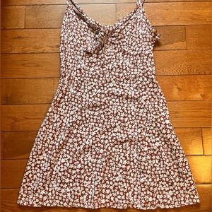 Forever 21 Brown and White Floral Mini Dress